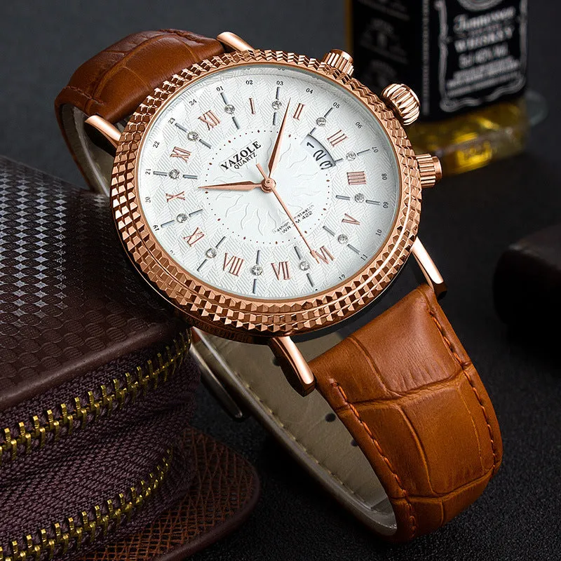 Calendar watch quartz watch business casual fashion foreign trade watch