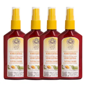Camomila Intea Natural Blonde – Hair Lightener Spray with Chamomile Extract – Go blonder with this Gentle Color Hair Spray – No Ammonia or Parabens – Up to 4 Lighter Tones – 3.4oz (4 Pack)