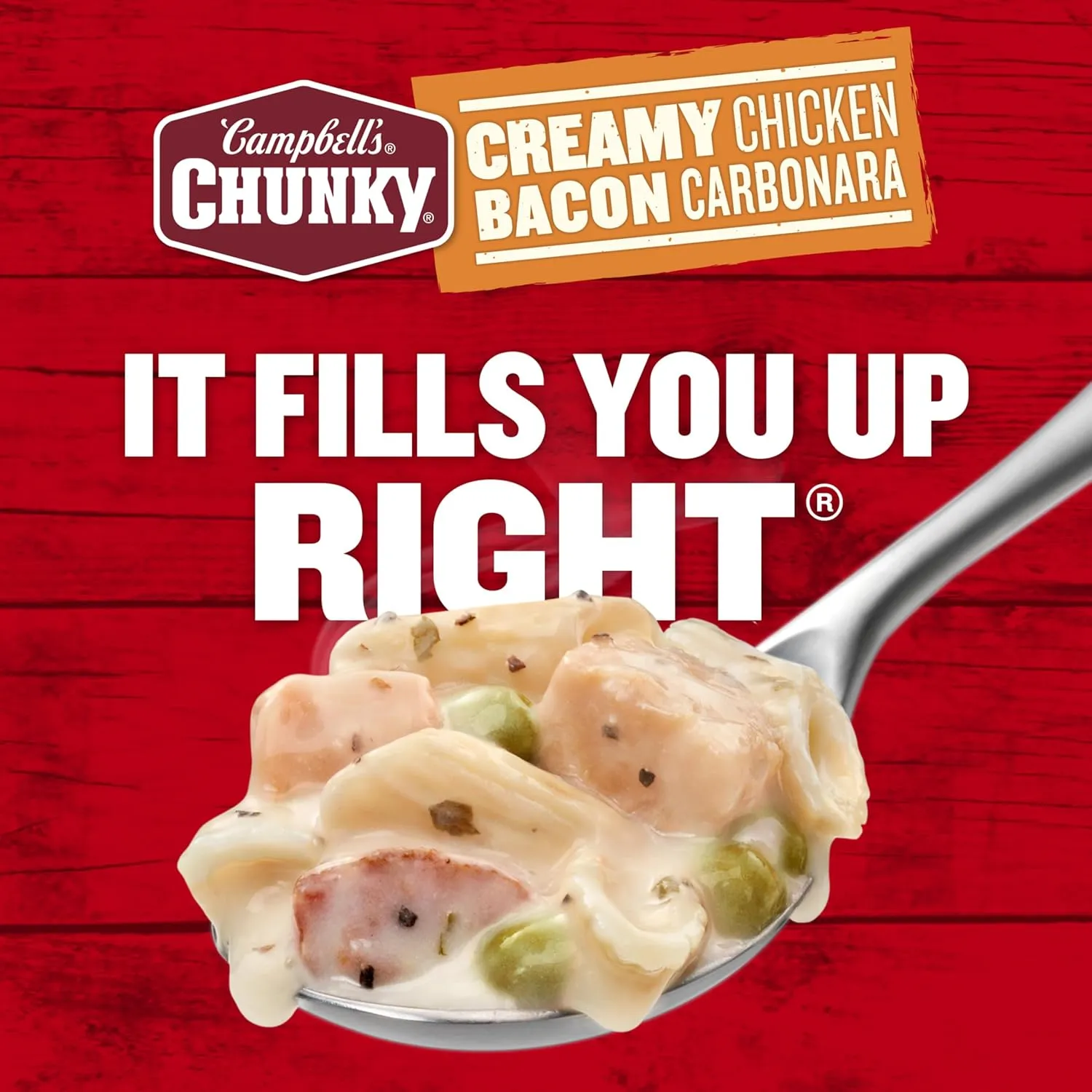 Campbell's Chunky Creamy Chicken Bacon Carbonara Soup, 18.8 oz Can (12 Pack)