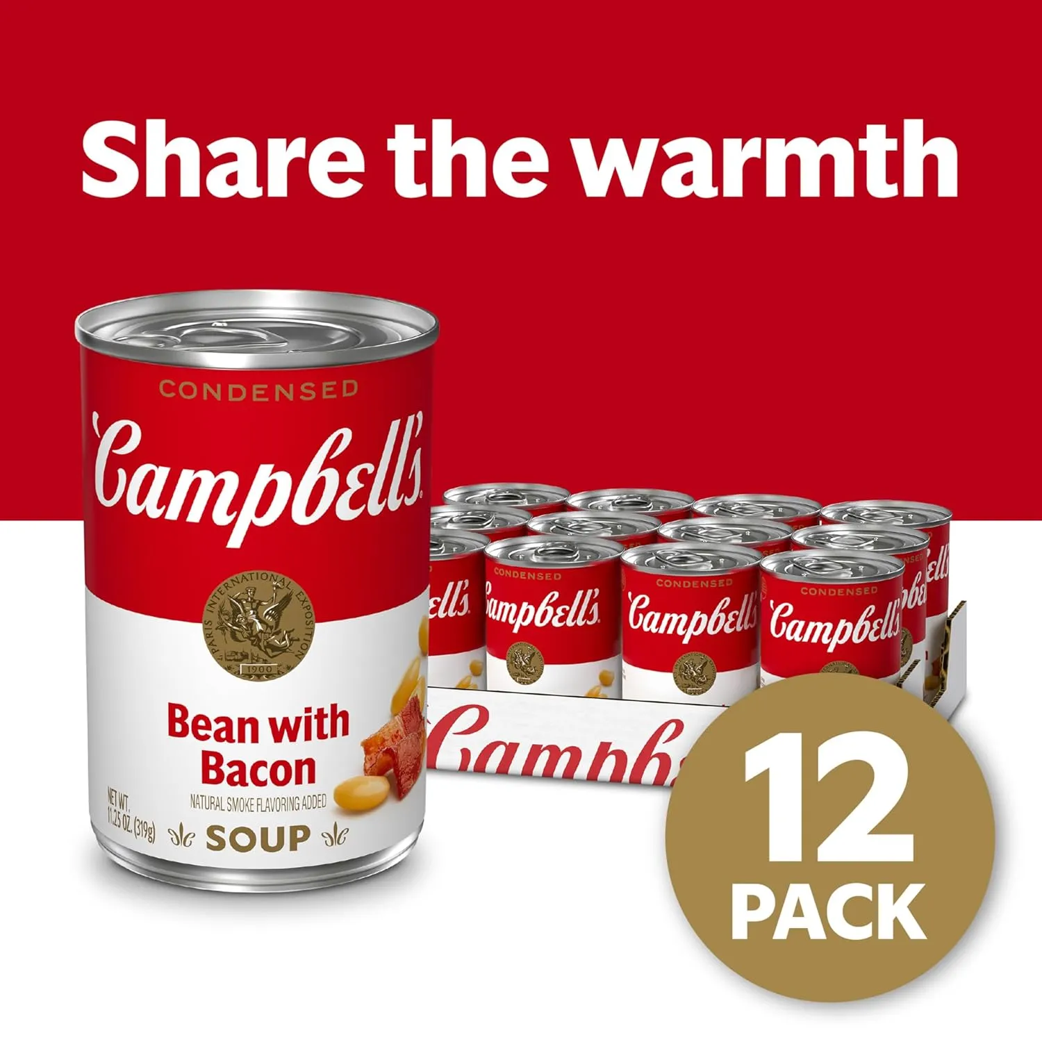 Campbell's Condensed Bean with Bacon Soup, 11.25 Ounce Can (Pack of 12)