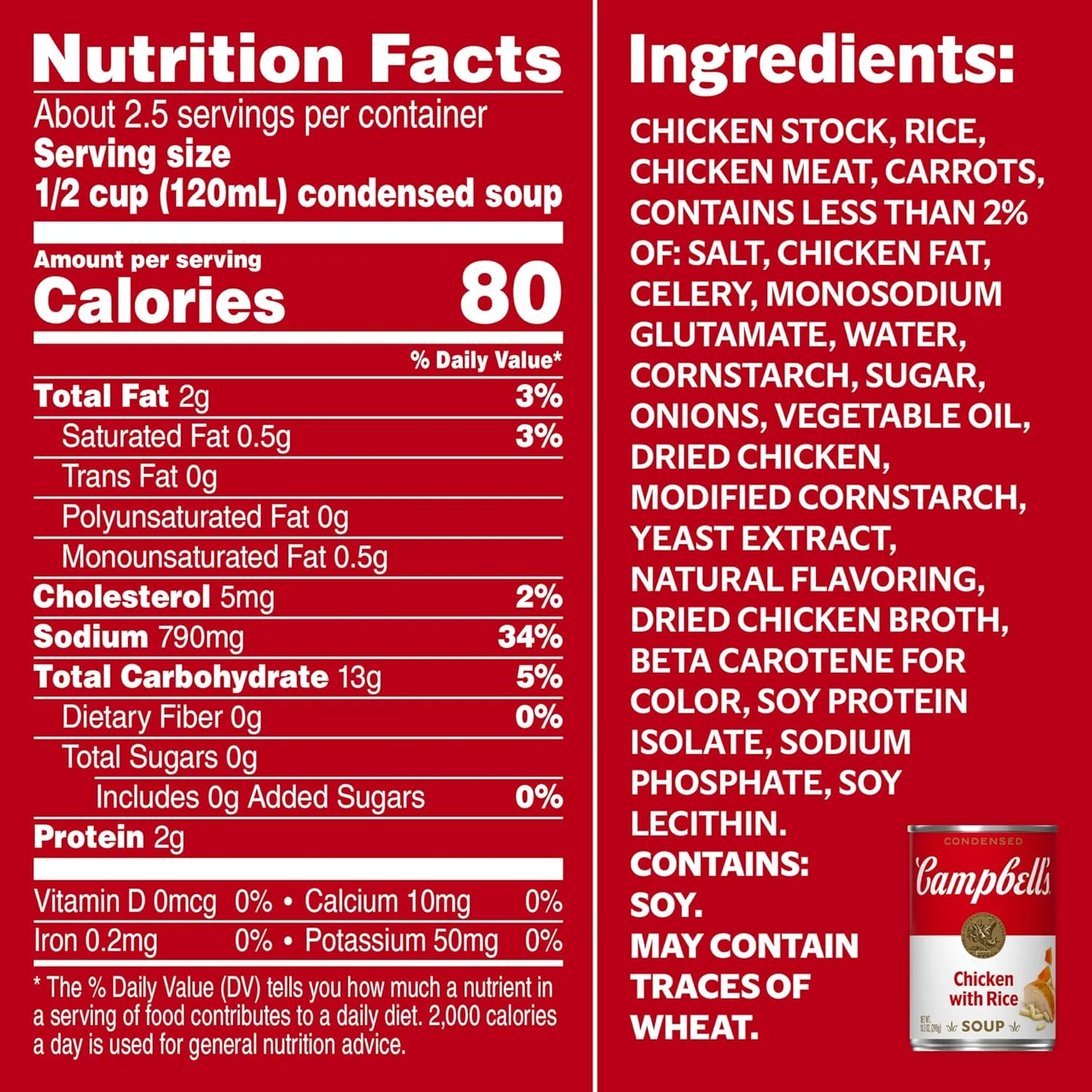 Campbell's Condensed Chicken and Rice Soup, 10.5 oz Can (12 Pack)
