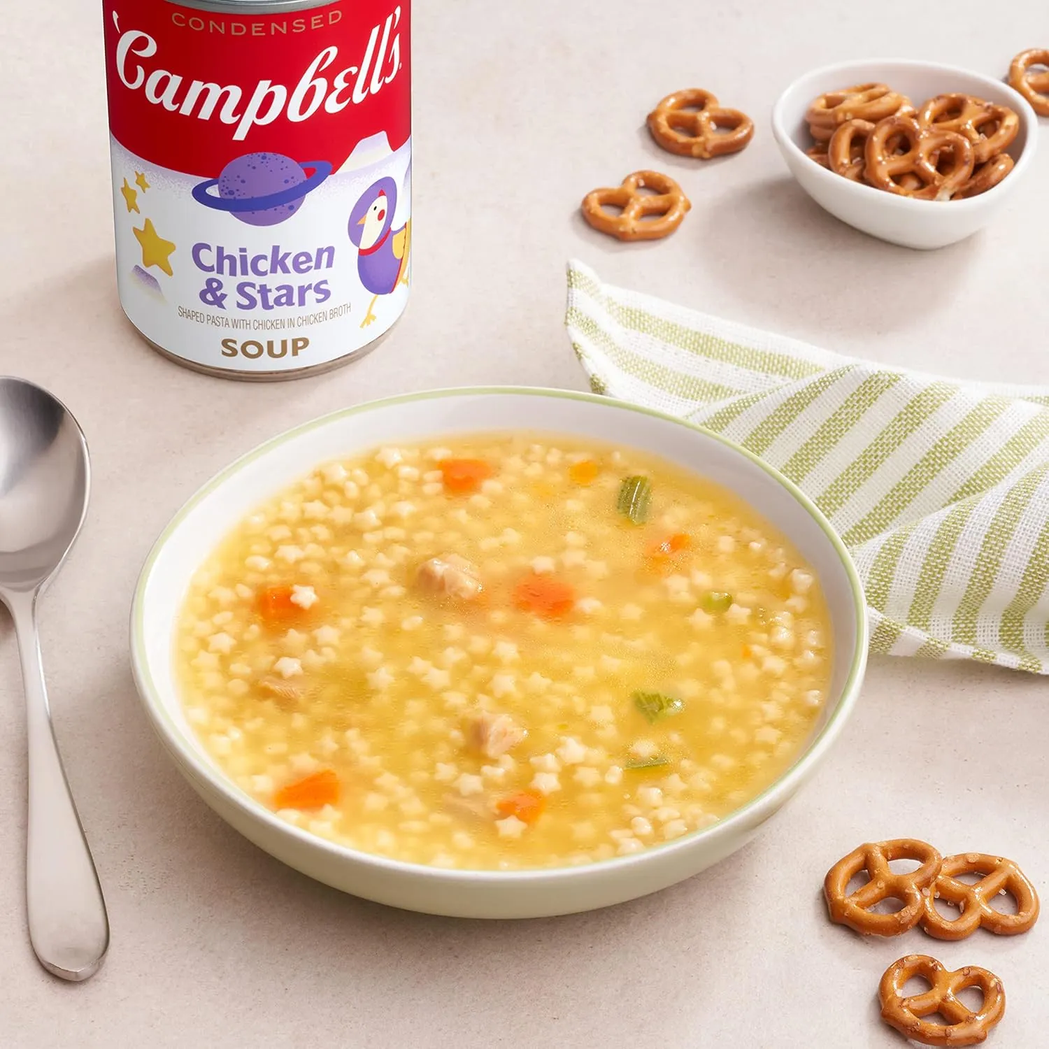 Campbell’s Condensed Kids Chicken and Stars Soup, 10.5 oz Can (12 Pack)