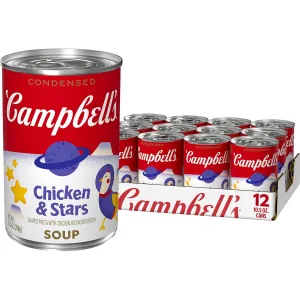 Campbell’s Condensed Kids Chicken and Stars Soup, 10.5 oz Can (12 Pack)