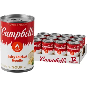 Campbell’s Condensed Spicy Chicken Noodle Soup, 10.5 oz Can (Pack of 12)