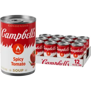 Campbell's Condensed Spicy Tomato Soup, 10.5 oz Can (Pack of 12)