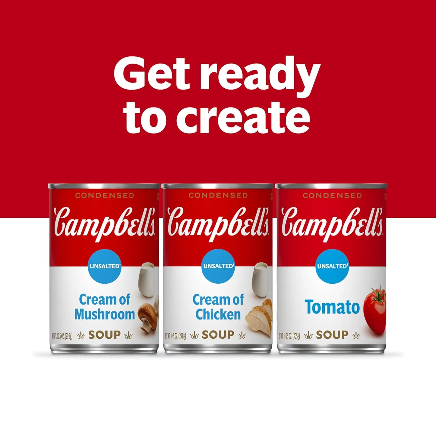 Campbell's Condensed Unsalted Tomato Soup, 10.75 oz Can (12 Pack)