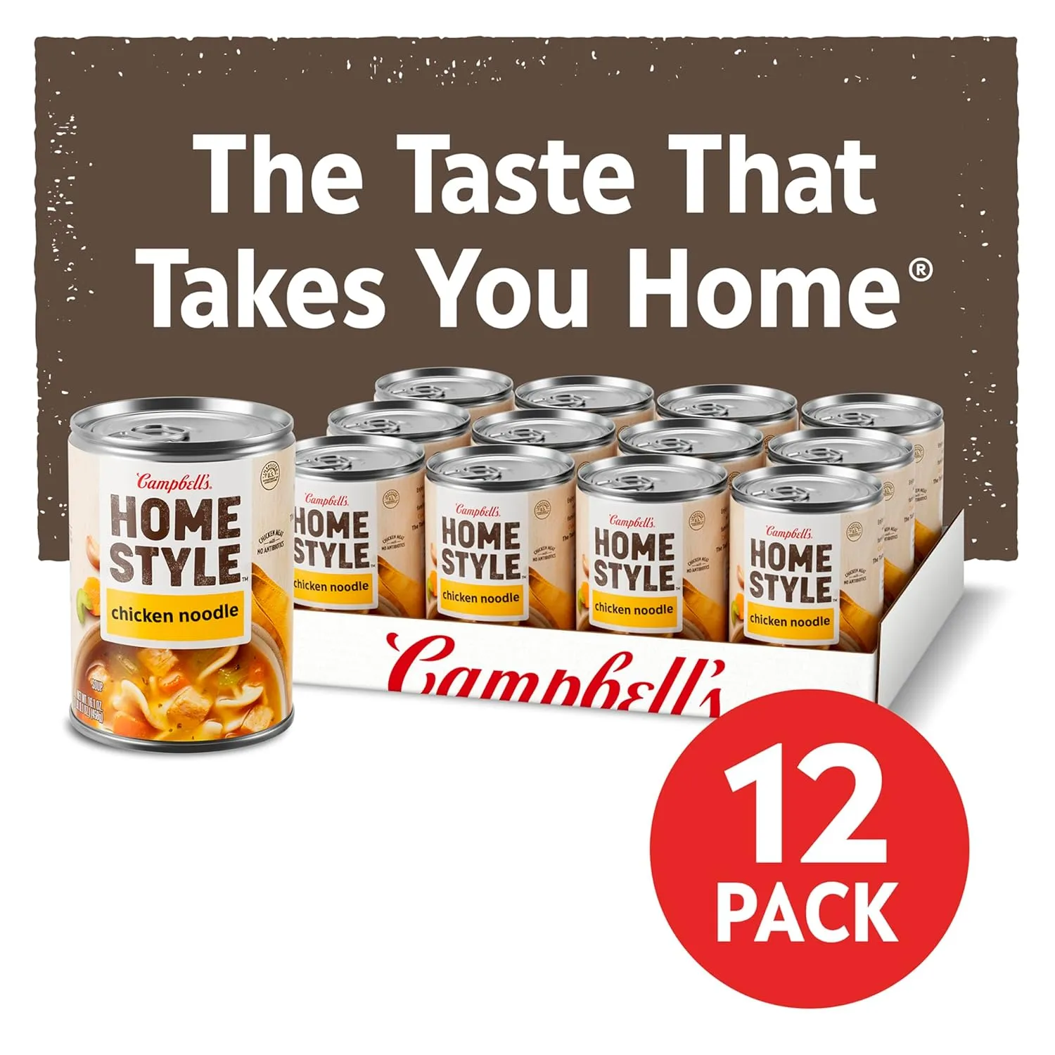 Campbell's Homestyle Chicken Noodle Soup, 16.1 OZ Can (Pack of 12)