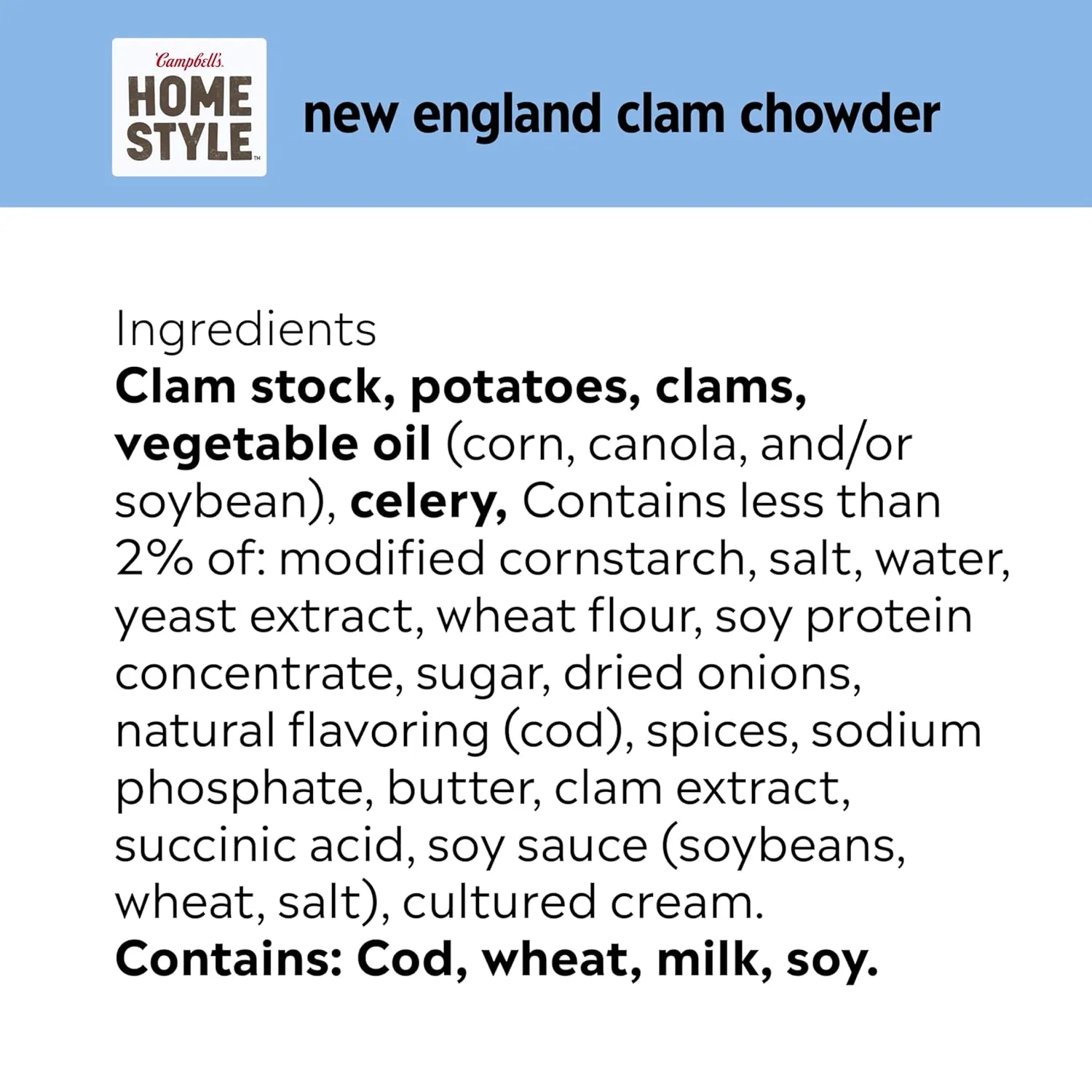 Campbell's Homestyle New England Clam Chowder Soup, 16.3 oz Can (Pack of 12)
