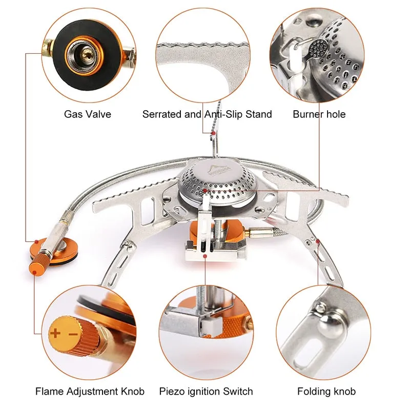 Camping Gas Stove Outdoor Tourist Burner Strong Fire Heater Tourism