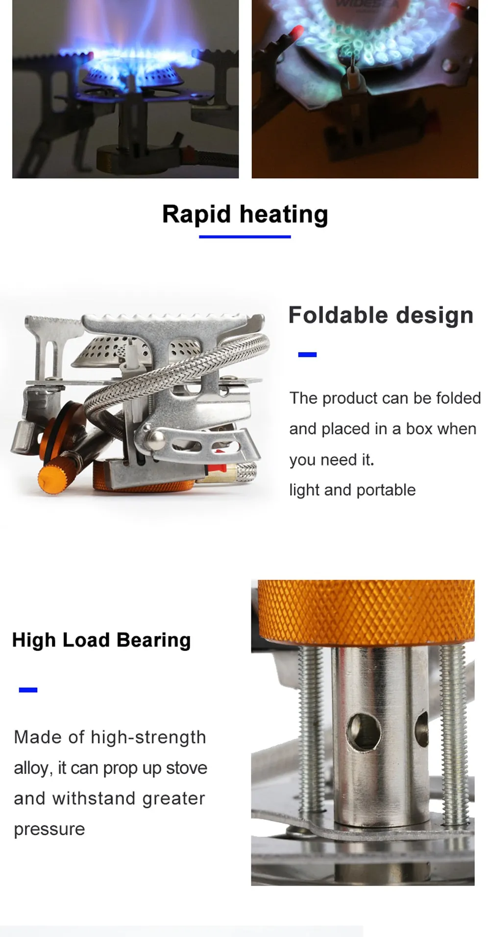 Camping Gas Stove Outdoor Tourist Burner Strong Fire Heater Tourism