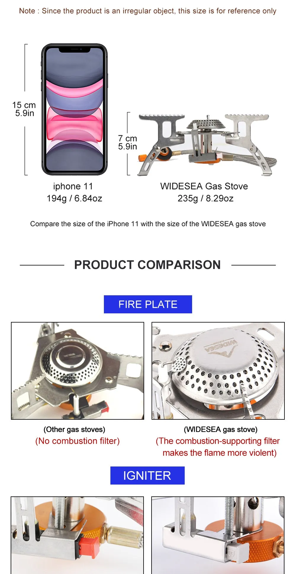Camping Gas Stove Outdoor Tourist Burner Strong Fire Heater Tourism