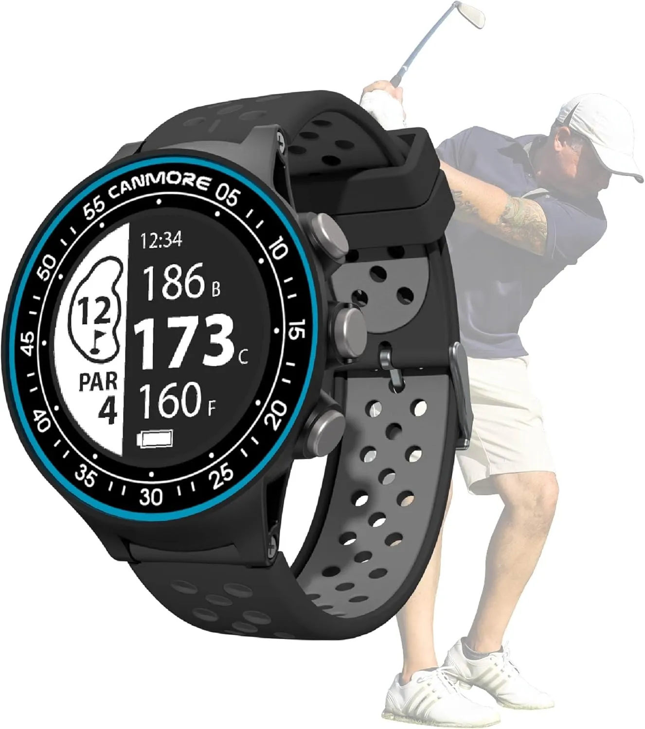 CANMORE TW411 Golf GPS Watch with Fitness Tracker, 41,000  Free Preloaded Worldwide Course, Upgraded IC Chip, Blue