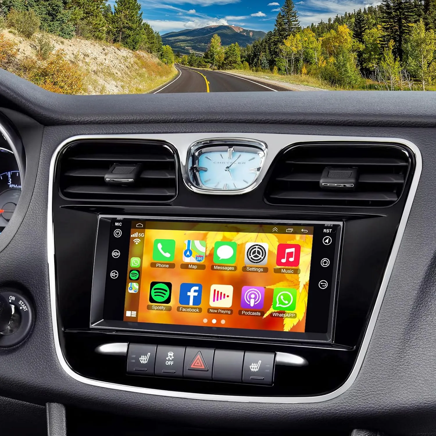 Car Radio Stereo for Chrysler 200 2011 2012 2013 2014, 4GB RAM   64GB ROM 7” HD Touchscreen Car Stereo – Android 12, Wireless CarPlay & Android Auto, GPS & Bluetooth, Back-up Camera, FM Radio