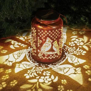 Cardinal Solar Lanterns Outdoor Waterproof, 14.6'' Large Lamps, Upgraded 2000mAH Battery, Metal Christmas Gift, Birthday Gifts for Women Mom Grandma, Garden Yard Patio Lawn Pathway Decor