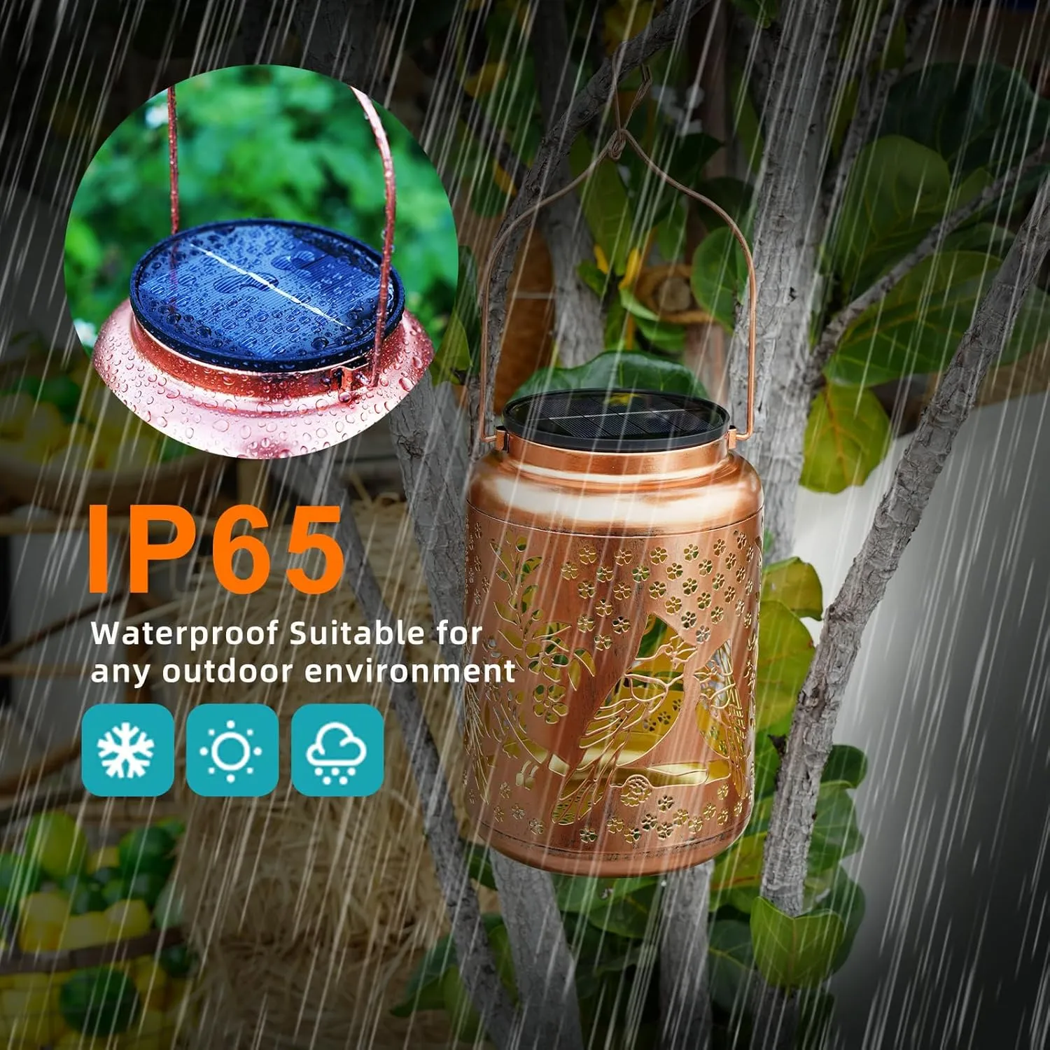 Cardinal Solar Lanterns Outdoor Waterproof, 14.6'' Large Lamps, Upgraded 2000mAH Battery, Metal Christmas Gift, Birthday Gifts for Women Mom Grandma, Garden Yard Patio Lawn Pathway Decor