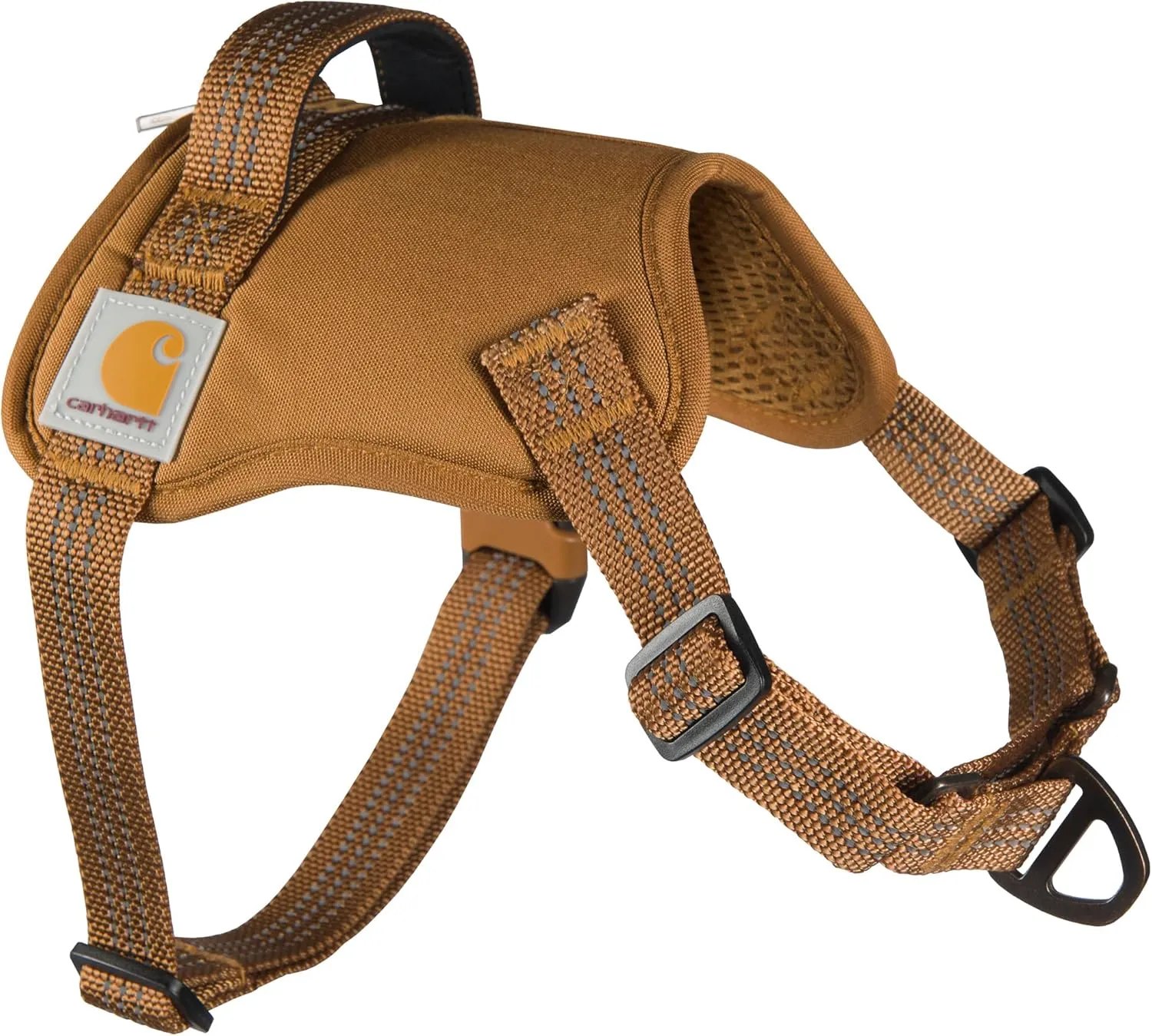 Carhartt Nylon Duck No Pull Dog Harness, Fully Adjustable Dog Harness with Quick Control Handle and Reflective Accents, Carhartt Brown, Medium