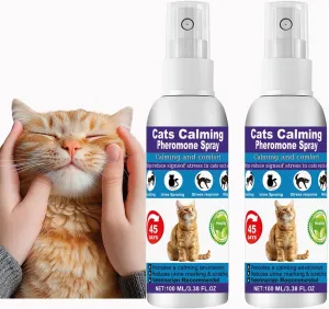 Cats Calming Pheromone Spray & Calming Solution for Cats, Anti Anxiety Pet Products - Feline Calm Pheromones, Cats Reduces Scratching Furniture Peeing Marking Calming Cat for Travel 6.8 fl.oz Blue