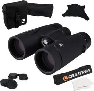 Celestron 71404 TrailSeeker 8x42mm Roof Binoculars with Dielectric-Coated Lens, BaK-4 Prism Glass, Lightweight Magnesium Alloy Body and Soft Carry Case, Black
