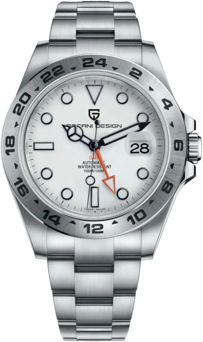 CEYADG Pagani Design Watches for Men Automatic Mechanical GMT 42mm Sport Waterproof Stainless Steel Sapphire Glass Wrist Watch