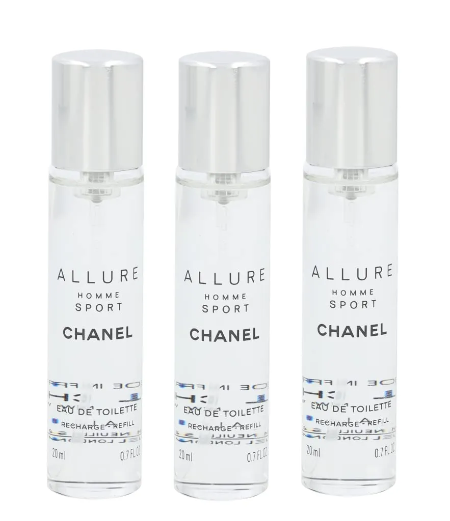 Chanel Allure Homme Sport Eau De Toilette Travel Spray Refills (3 Refills) 3x20ml