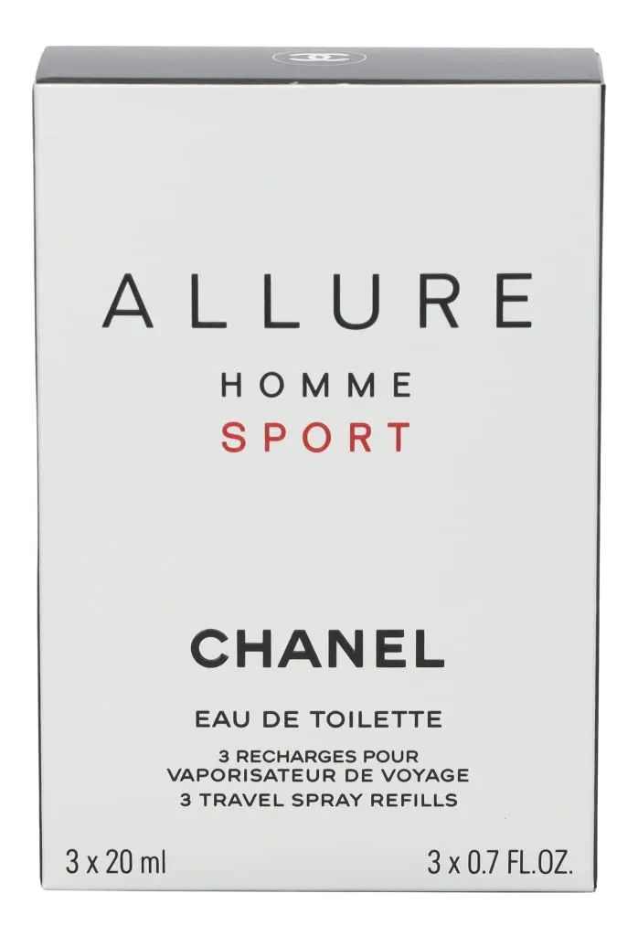 Chanel Allure Homme Sport Eau De Toilette Travel Spray Refills (3 Refills) 3x20ml