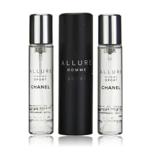 CHANEL Allure Homme Sport Eau De Toilette Travel Spray (With Two Refills) - 3x20ml/0.7oz, clear, fresh Natural, 2.1 Fl Oz