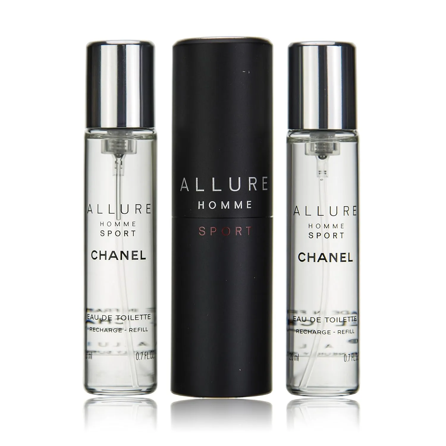CHANEL Allure Homme Sport Eau De Toilette Travel Spray (With Two Refills) - 3x20ml/0.7oz, clear, fresh Natural, 2.1 Fl Oz