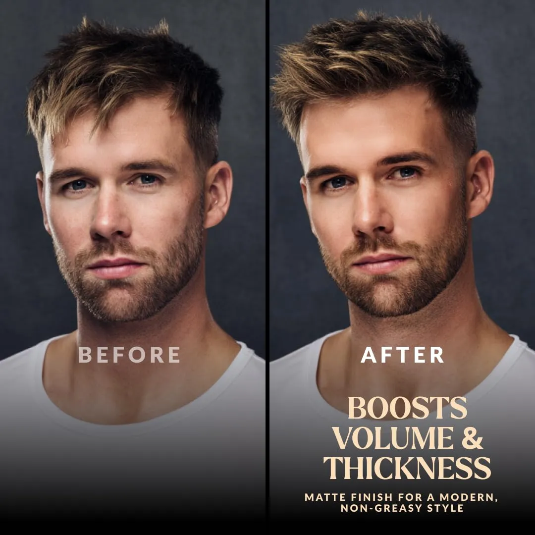 Charlemagne Sea Salt Spray for Men - Firm Hold, 6.76 Fl Oz, 2 Pack - Salt Water Texture Spray for Hair Volume & Beach Wave Curls with Heat Protection - Matte Finish, Made in Germany