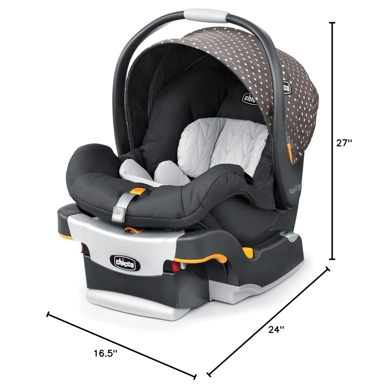 Chicco KeyFit 30 Infant Car Seat and Base | Rear-Facing Seat for Infants 4-30 lbs.| Infant Head and Body Support | Compatible with Chicco Strollers | Baby Travel Gear