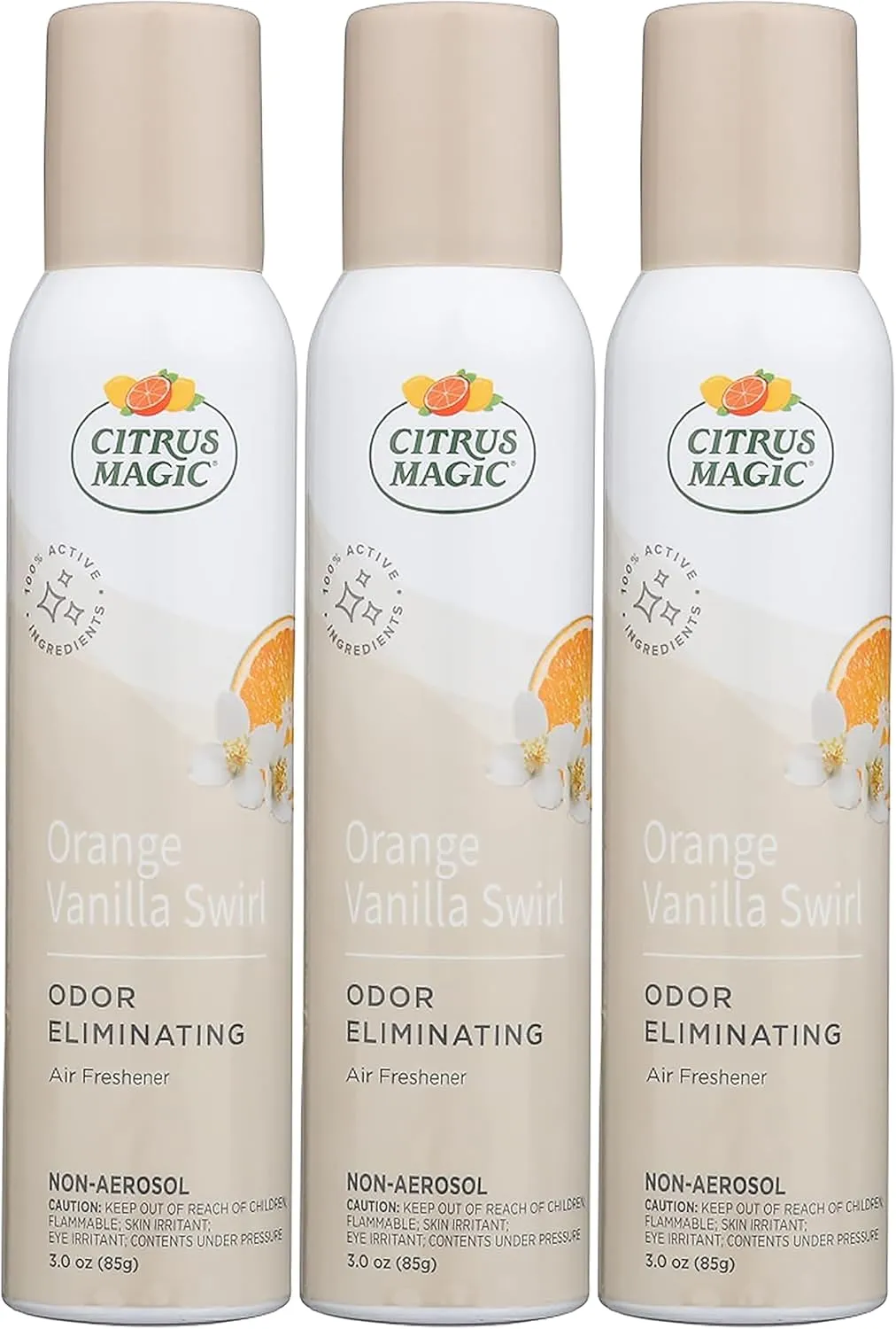 Citrus Magic Odor Eliminating Air Freshener Spray, Orange-Vanilla Swirl, 3-Ounce, Pack of 3