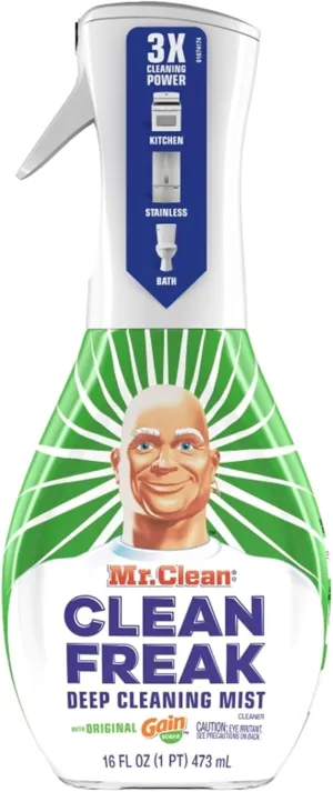 Clean All Purpose Cleaner, Clean Freak Mist for Bathroom & Kitchen Cleaner, Gain & Lemon Scent, 3 Count (16 fl oz each)