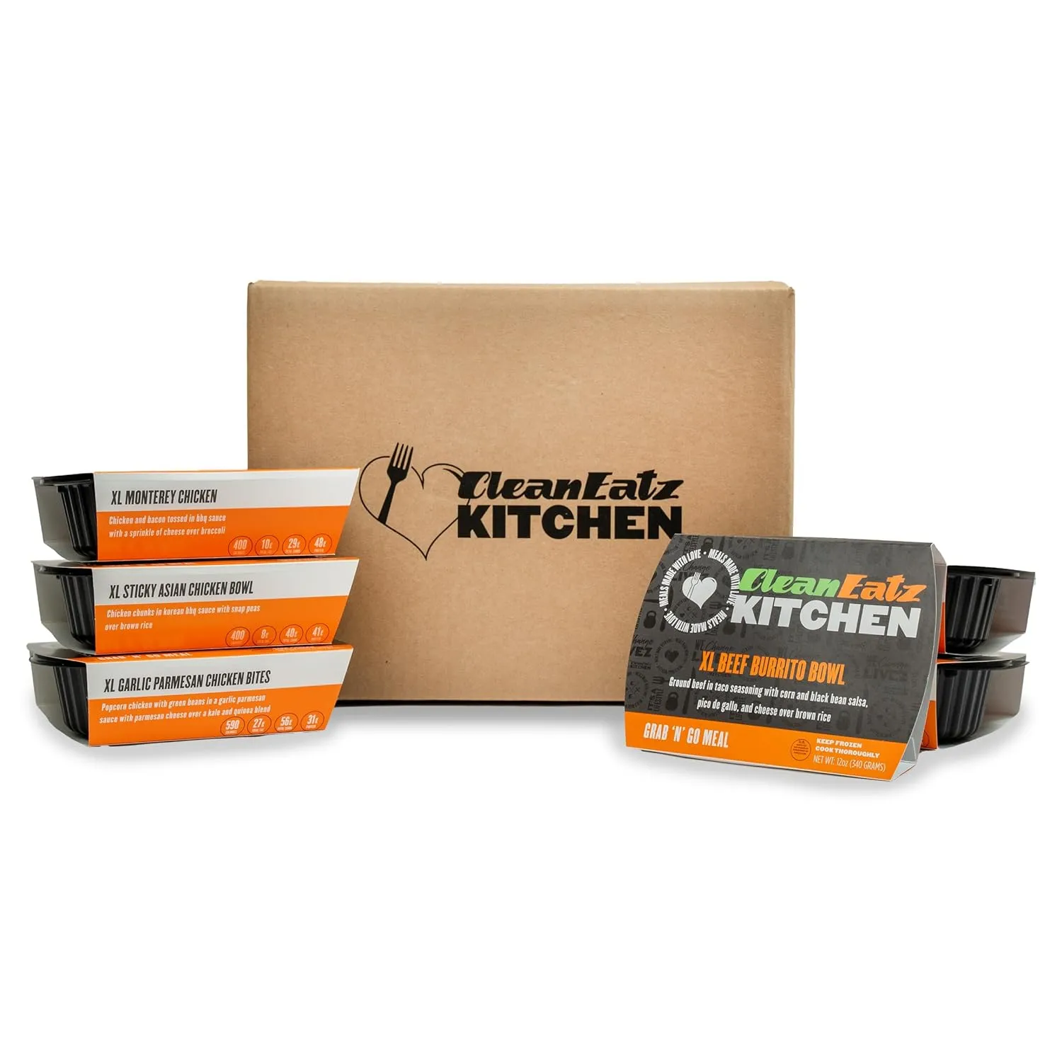 Clean Eatz High Protein Meal Plan Kit, Prepared Frozen Meals, Calorie-Controlled Entree Pack, High Calorie, Nutrients Dense, Pack of 6 Prepared Meals, Single Serving, Lunch & Dinner