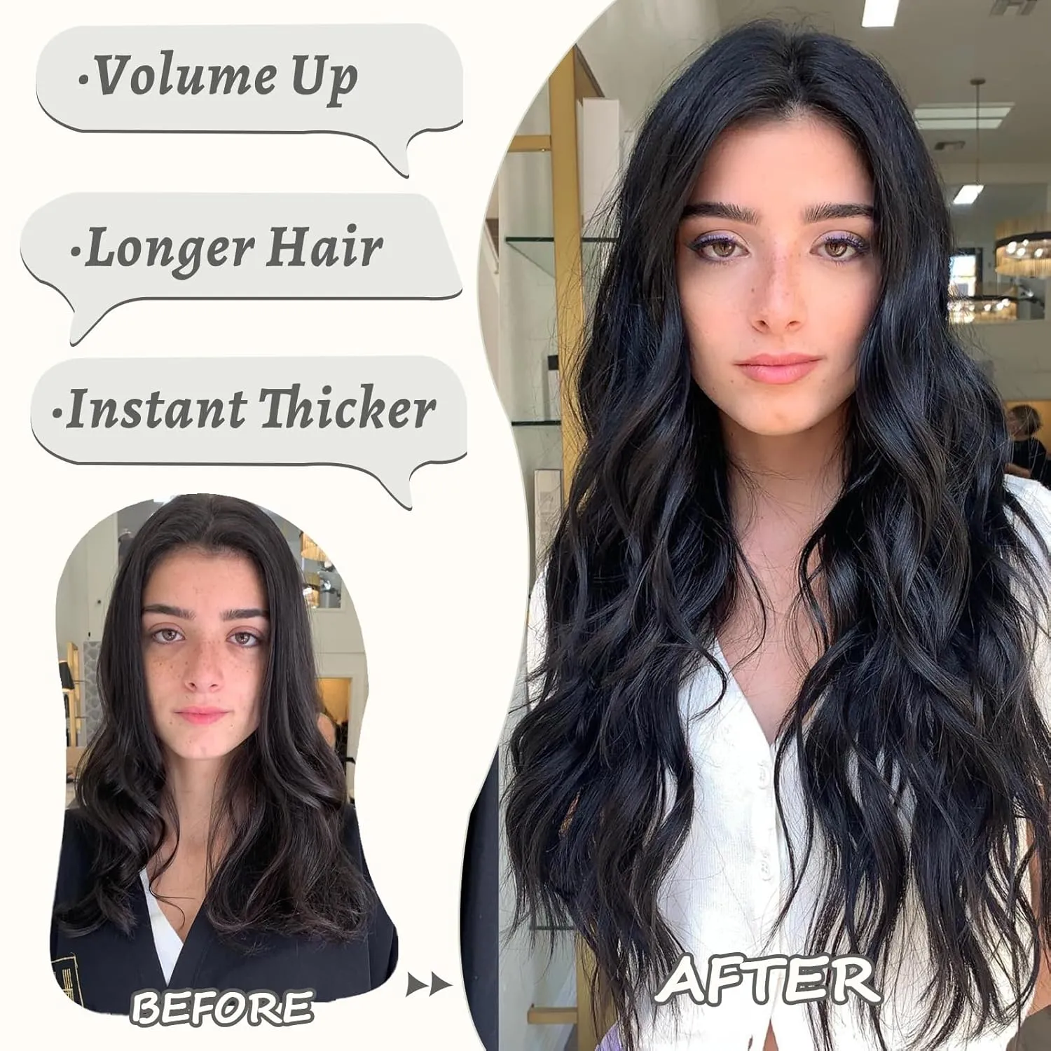 Clip in Hair Extensions 24 Inch 8PCS Ash Blonde Mix Light Brown Long Wavy Synthetic Hair Extensions Clip ins Thick Double Weft Hair Clip Extensions for Women