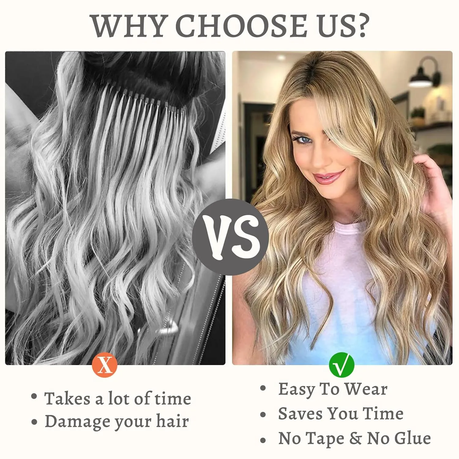 Clip in Hair Extensions 24 Inch 8PCS Ash Blonde Mix Light Brown Long Wavy Synthetic Hair Extensions Clip ins Thick Double Weft Hair Clip Extensions for Women