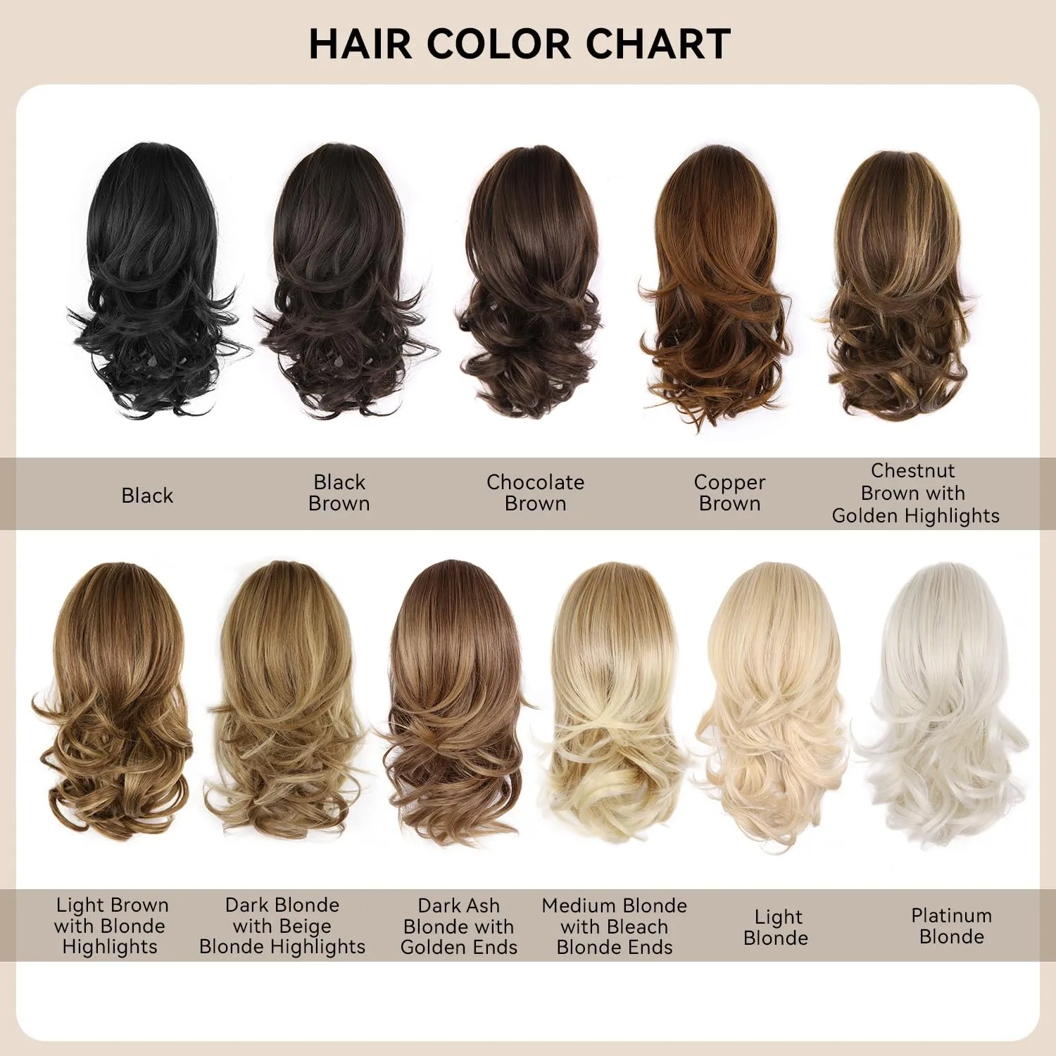 Clip in Ponytail for Women - 14 Inch Curly Ponytail Extension, Wavy Pony Tails Hair Extensions, Synthetic Hair Extensions Ponytail, Natural Hair Pieces for Women (Color: Black Brown)