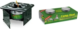 Coghlan's Folding Stove, 5" H x 6.5" W x 6.5" L, Black & 450 Camp Heat, One Size, Multi