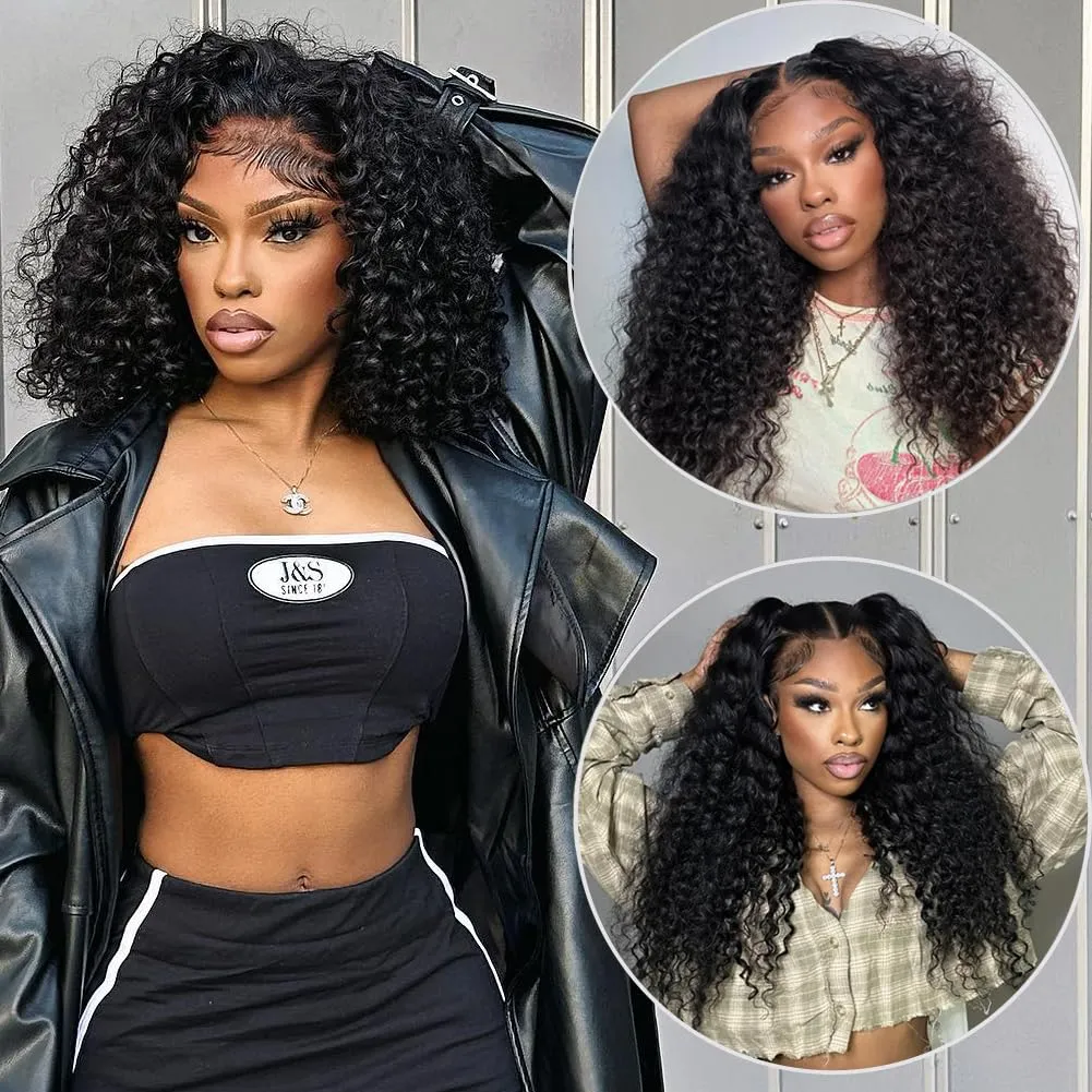 Colorful Queen Curly Lace Front Wig Curly Wigs for Black Women Synthetic Lace Front Wig 14 Inch Short Glueless Kinky Curly Wigs Ombre Burgundy and Black Deep Wave Wig