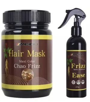 Combo Hair Mask Color Chao Frizz 1000mL & Hair Spray Protector Frizz Ease 250g (Anti Frizzy, Repair Damaged Hair, Prevent Hair Loss, Stimulate Hair Growth, Keeps Color Last Up to 8 Weeks)