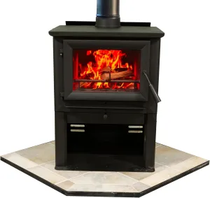 Comfort Glow Heating Appliance, Heats Up to 2,500 Sq Ft, 21" Logs, Plate Steel & Cast Iron, Large Glass Window, FireBrick Lined, USA-Approved for Mobile Homes