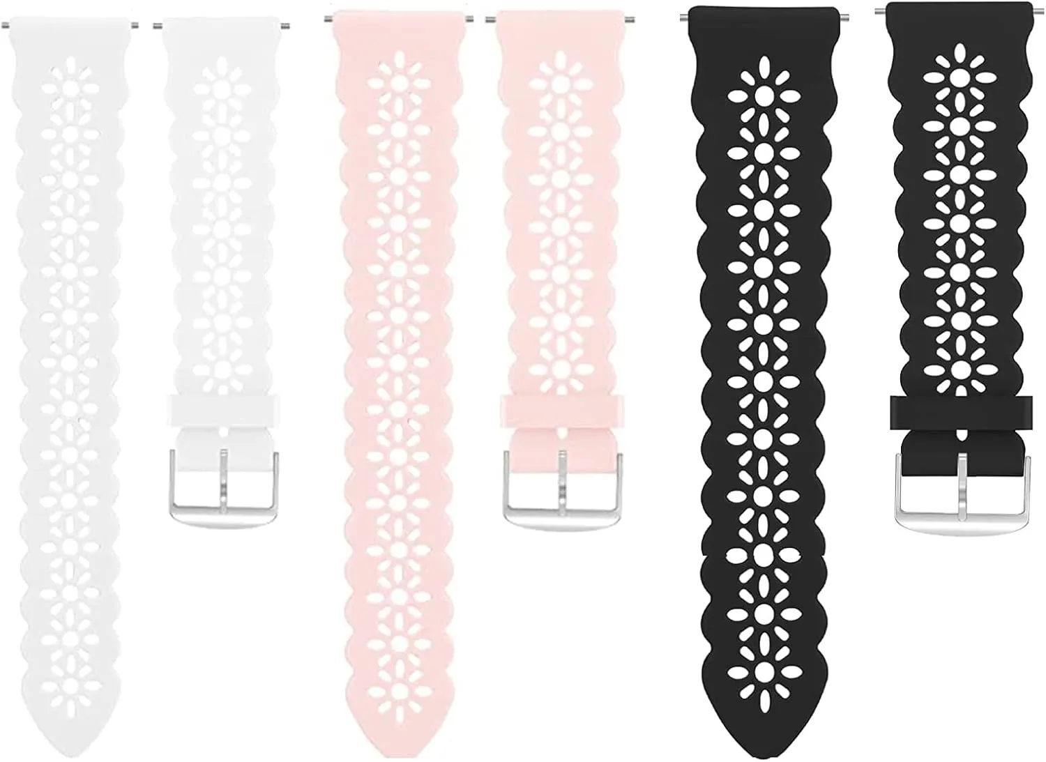 Compatible with Cubitt Viva Pro Smart Watch Band, New Silicone Lace Women and Men Slim Thin Hollow-Out Replacement Straps Compatible with Cubitt Viva Pro, Viva, Aura Pro, Aura Smart Watch