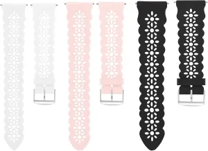 Compatible with Cubitt Viva Pro Smart Watch Band, New Silicone Lace Women and Men Slim Thin Hollow-Out Replacement Straps Compatible with Cubitt Viva Pro, Viva, Aura Pro, Aura Smart Watch