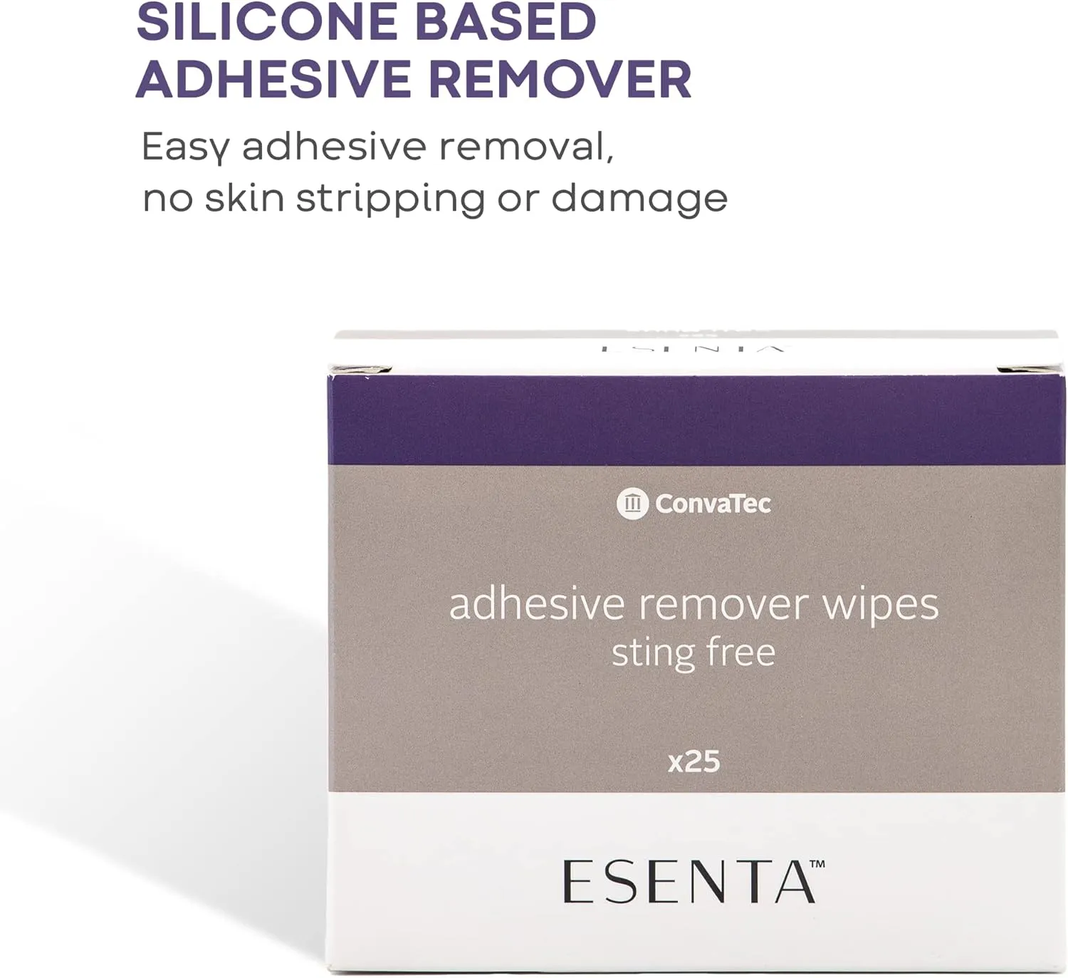 ConvaTec ESENTA Adhesive Remover Wipes for Around Stomas and Wounds, Sting Free, Alcohol Free, 25ct Box (Pack of 1)