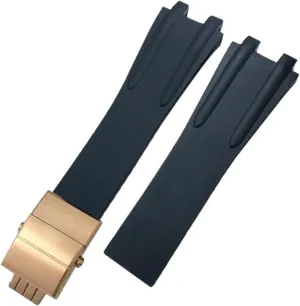 Convex Silicone Rubber Watch Strap 26mm Fit for Athens Ulysse Nardin Watchband Folding Buckle Men Sports Waterproof Bracelets