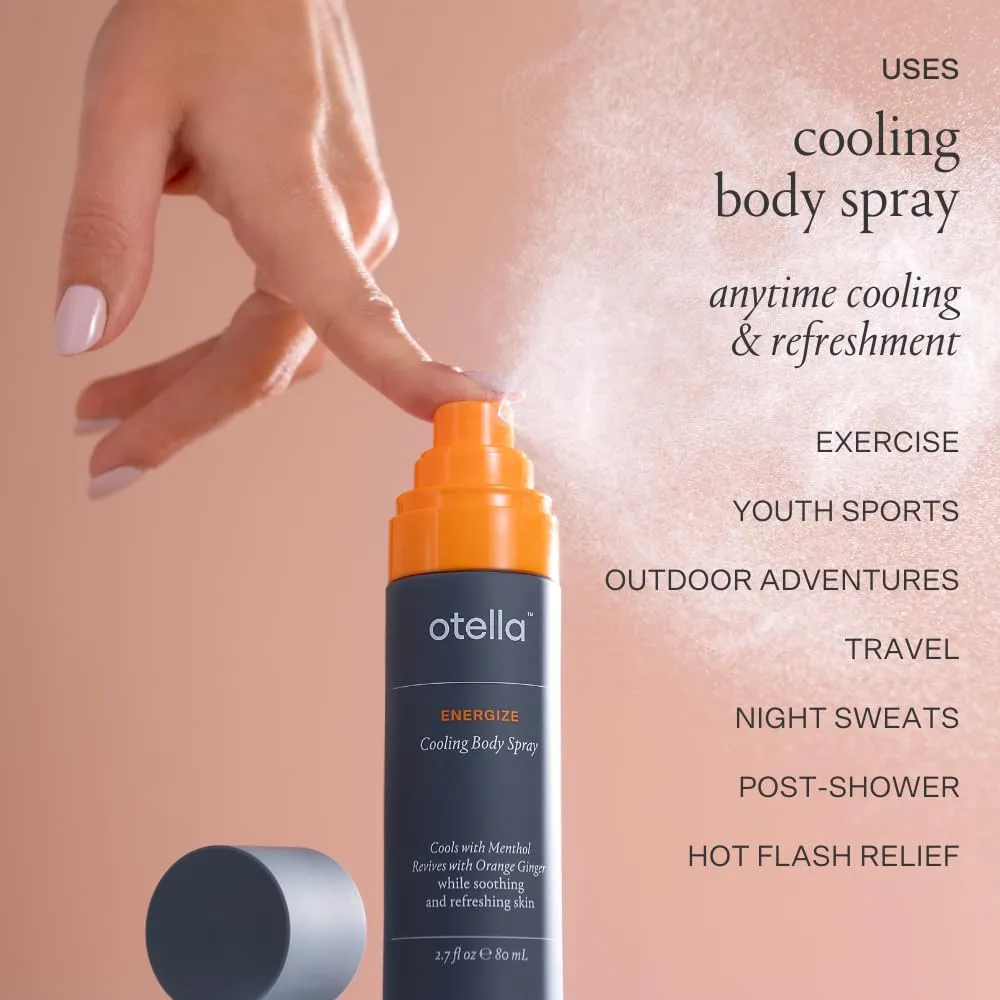 Cooling Body Spray with Menthol and Aromatherapy Orange Ginger Scent to Help You Energize, 2.7 oz. | Anytime Immediate Heat Relief | TSA Approved | Gluten Free | Vegan | Paraben Free