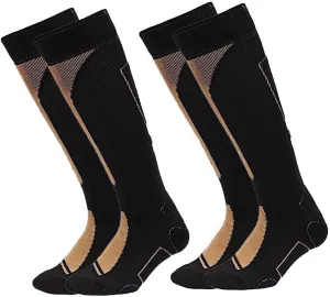 Copper Infused Athletic Performance Cooling Sock, Knee High Men and Women 2 Pack