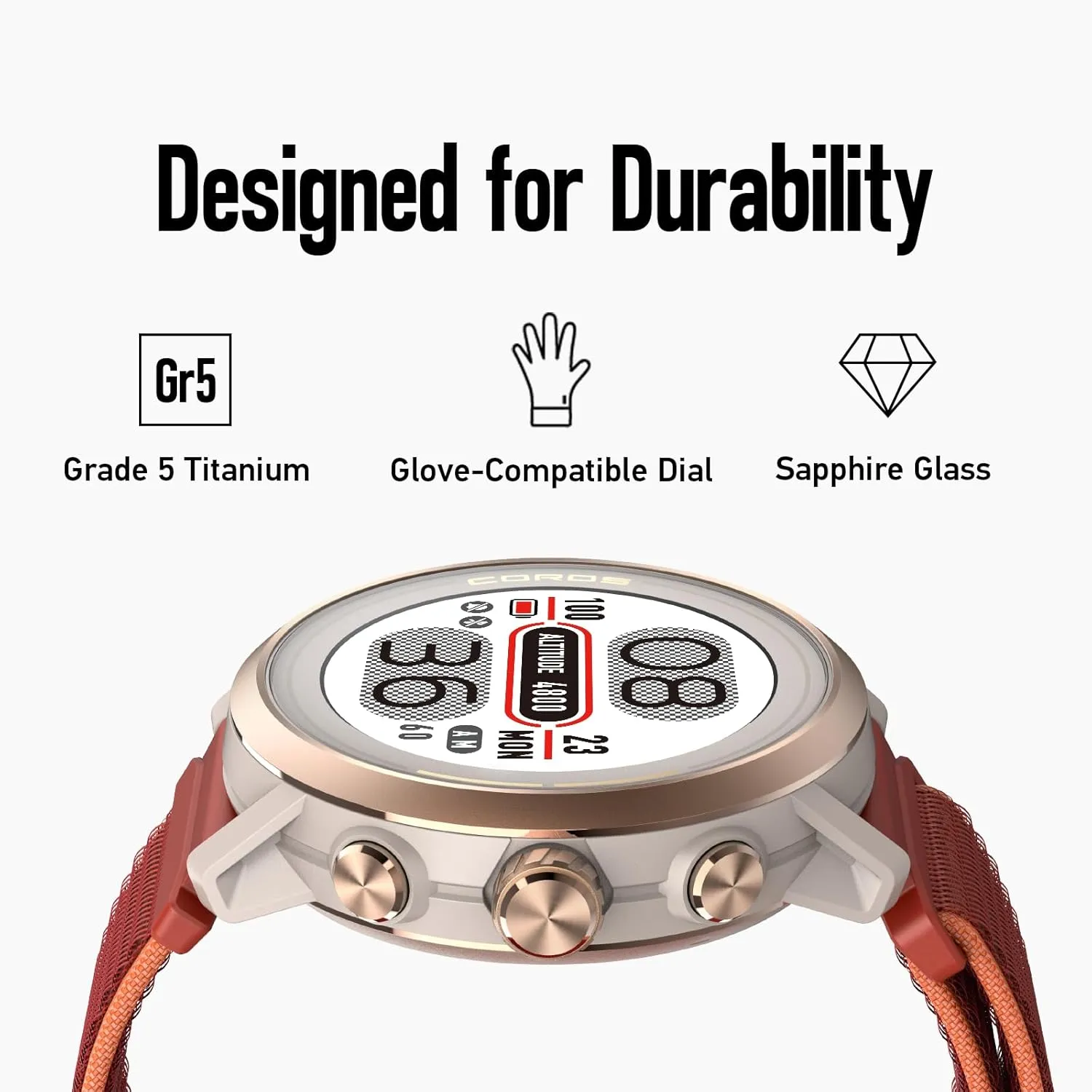 COROS APEX 2 GPS Outdoor Watch,1.2" Sapphire Screen,14 Days/40 Hours Battery Life, 5 Satellite Systems, Offline Maps, Heart Rate Monitor, Music, Multisport, Training Plan and Workout-Dusty Pink