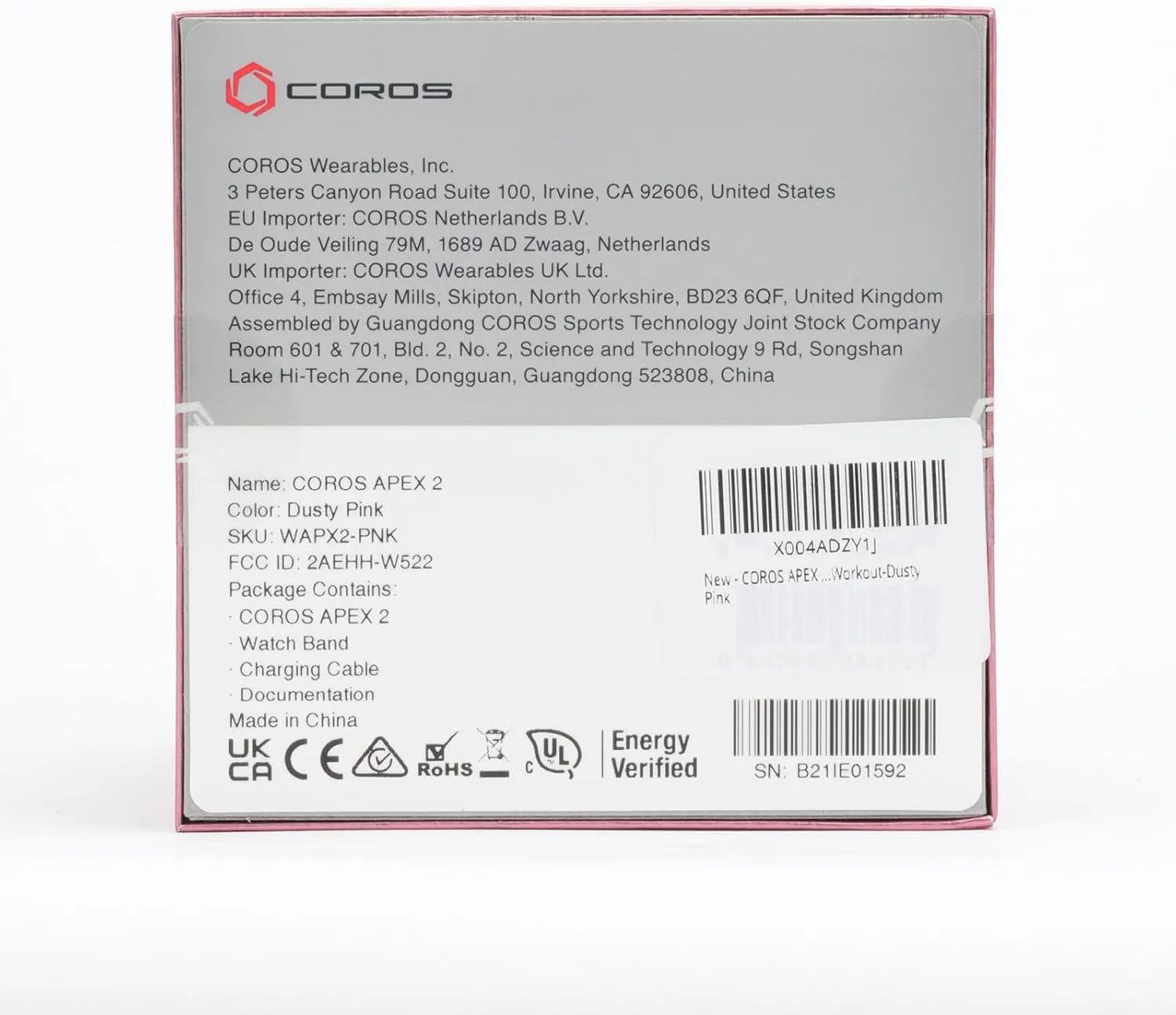 COROS APEX 2 GPS Outdoor Watch,1.2" Sapphire Screen,14 Days/40 Hours Battery Life, 5 Satellite Systems, Offline Maps, Heart Rate Monitor, Music, Multisport, Training Plan and Workout-Dusty Pink