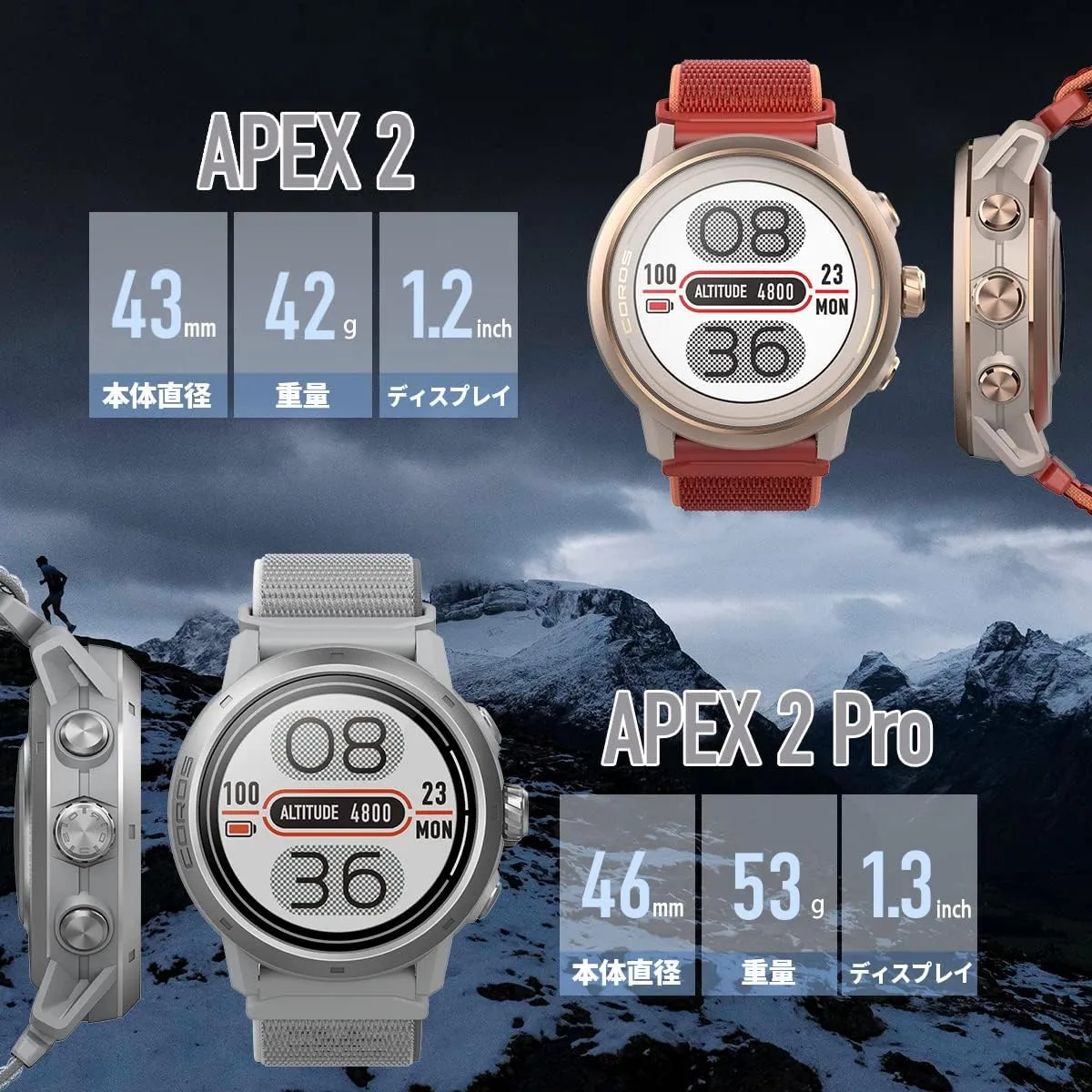 COROS APEX 2 Pro Outdoor GPS Watch, 1.3" Sapphire Titanium, 24-Day Battery Life, Dual-Freq GPS, On-Wrist Navigation, Offline Maps, Heart Rate Monitor, Track Sleep, Running, Biking, Climbing-Pink