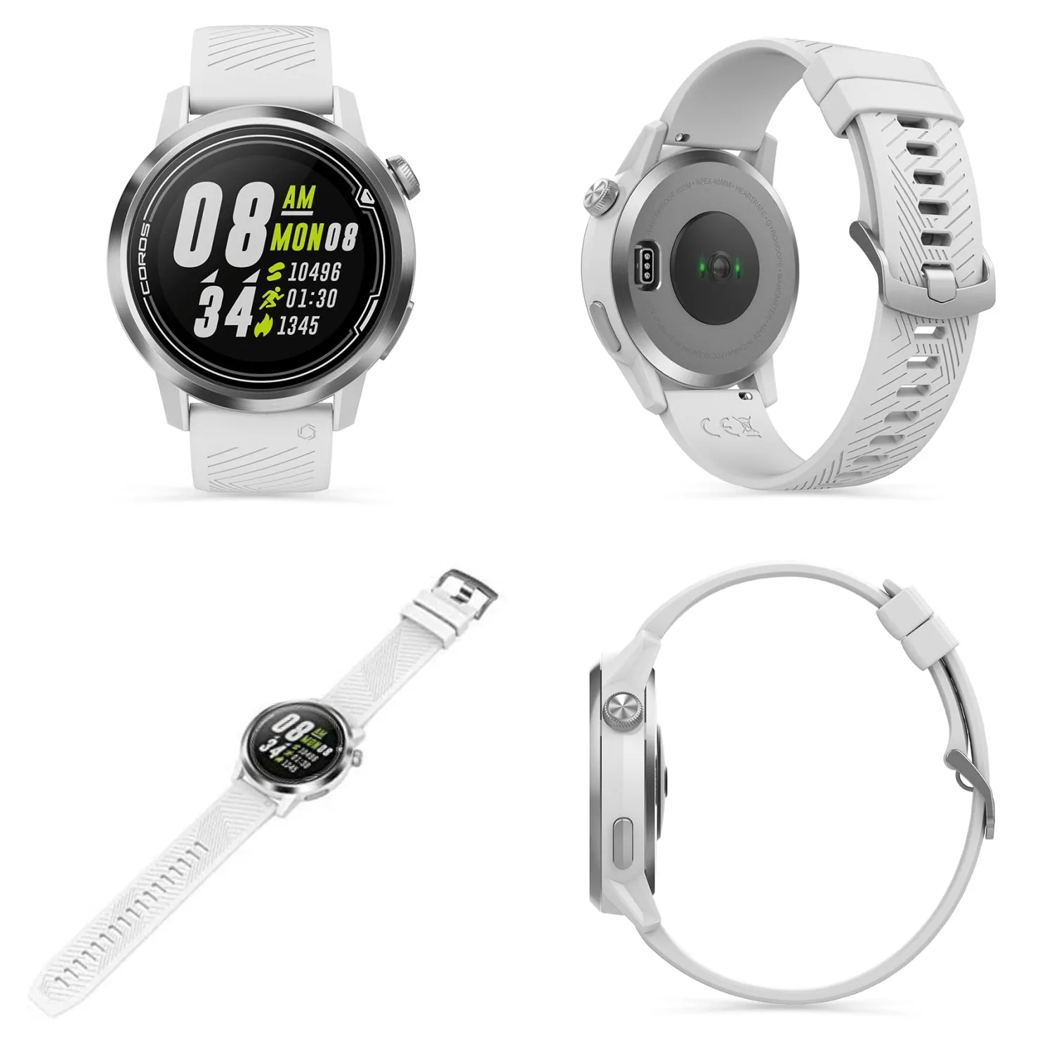 Coros APEX Premium MultiSport GPS Watch (White, 46mm) w/ HRM, 35h Full GPS Battery, Sapphire Glass, Barometer  2200 mAh Power Bank Bundle