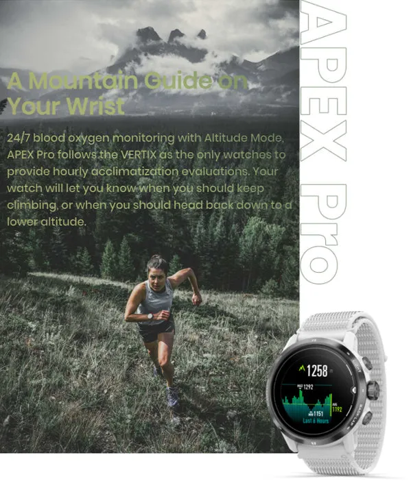 COROS APEX Pro Premium Multisport GPS White Watch with Accelerometer, Gyroscope and Compass